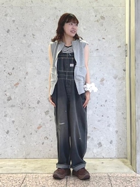 「アイテム（サロペット/オーバーオール）」を使った、BEAMS BOYさん（レディース・156cm）の夏コーディネート