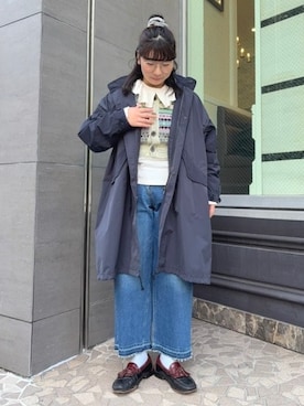 「アイテム（モッズコート）」を使った、BEAMS BOYさん（レディース・162cm）の冬コーディネート