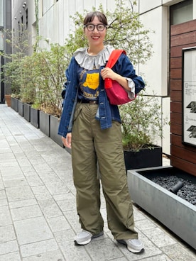 「アイテム（デニムジャケット）」を使った、BEAMS BOYさん（レディース・165cm）の冬コーディネート