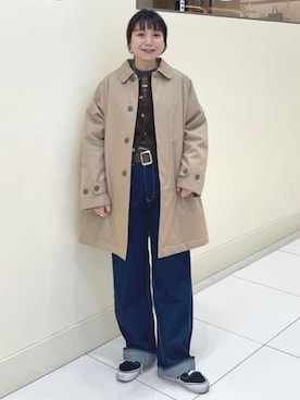 「アイテム（ステンカラーコート）」を使った、BEAMS BOYさん（レディース・159cm）の秋コーディネート