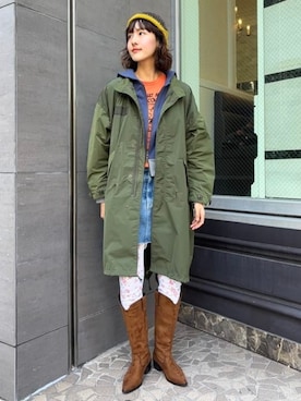 「アイテム（モッズコート）」を使った、BEAMS BOYさん（レディース・168cm）の秋コーディネート