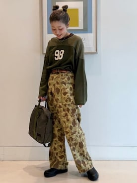 「アイテム（カーゴパンツ）」を使った、BEAMS BOYさん（レディース・155cm）の夏コーディネート