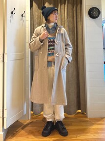 ビームスボーイ　ロング　ダッフルコート　ベージュ系 ビームスボーイ ロング ダッフルコート ベージュ系 冬の定番