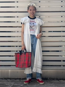 「赤ちゃんコーデ」｜BEAMS BOYさん（レディース・159cm）の夏コーディネート