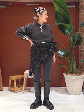 「アイテム（ストール/ショール）」を使った、BEAMS BOYさん（レディース・155cm）の冬コーディネート