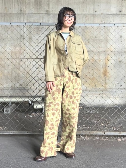 BUZZ RICKSON'Sカモフラージュ ワークパンツ 6ボタン 別注】BUZZ RICKSON'S / ヘリンボーン カモ パンツ（カーゴ