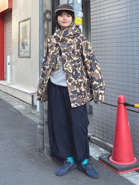 「アイテム（ブルゾン、その他）」を使った、BEAMS BOYさん（レディース・158cm）の冬コーディネート