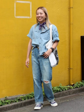 「orSlow（オアスロウ）のアイテム」を使った、BEAMS BOYさん（レディース・163cm）の夏コーディネート