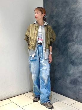 「アイテム（MA-1）」を使った、BEAMS BOYさん（レディース・154cm）の秋コーディネート