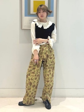 「アイテム（カーゴパンツ）」を使った、BEAMS BOYさん（レディース・161cm）の夏コーディネート