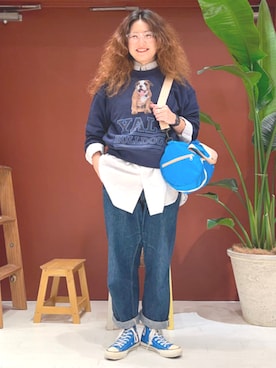 「BEAMS BOY（ビームスボーイ）のビッグ ボタンダウン シャツ（シャツ/ブラウス）」を使った、BEAMS BOYさん（レディース・161cm）の秋コーディネート