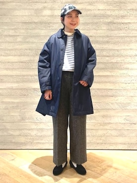 「アイテム（ステンカラーコート）」を使った、BEAMS BOYさん（レディース・159cm）の秋コーディネート