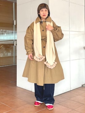 「アイテム（ステンカラーコート）」を使った、BEAMS BOYさん（レディース・158cm）の秋コーディネート