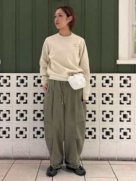 「BEAMS BOY（ビームスボーイ）のARC’TERYX / MANTIS1 WAISTPACK（ボディバッグ/ウエストポーチ、ホワイト系）」を使った、BEAMS BOYさん（レディース・166cm）の秋コーディネート