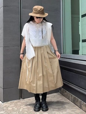 「LACOSTE」｜BEAMS BOYさん（レディース・165cm）の夏コーディネート