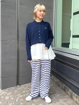 「LACOSTE（ラコステ）のアイテム」を使った、BEAMS BOYさん（レディース・157cm）の春コーディネート