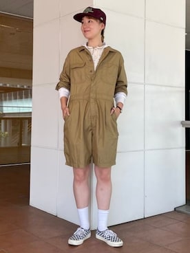 「アイテム（サロペット/オーバーオール）」を使った、BEAMS BOYさん（レディース・169cm）の夏コーディネート