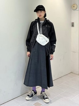 「Gramicci（グラミチ）のアイテム」を使った、BEAMS BOYさん（レディース・164cm）の秋コーディネート