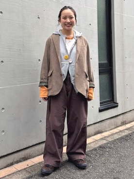 「アイテム（チノパンツ）」を使った、BEAMS BOYさん（レディース・150cm）の冬コーディネート