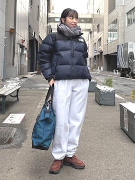 「アイテム（スウェットパンツ）」を使った、BEAMS BOYさん（レディース・156cm）の冬コーディネート