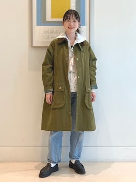 「アイテム（ステンカラーコート）」を使った、BEAMS BOYさん（レディース・153cm）の夏コーディネート