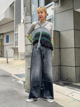 「アイテム（ニット/セーター）」を使った、BEAMS BOYさん（レディース・166cm）の夏コーディネート