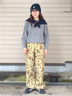 「アイテム（バレッタ/ヘアクリップ）」を使った、BEAMS BOYさん（レディース・160cm）の秋コーディネート