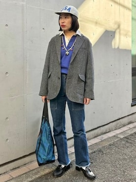 「アイテム（テーラードジャケット）」を使った、BEAMS BOYさん（レディース・159cm）の冬コーディネート