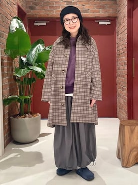 「アイテム（スリッポン）」を使った、BEAMS BOYさん（レディース・159cm）の冬コーディネート