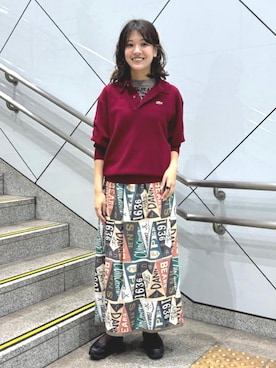 「アイテム（バレッタ/ヘアクリップ）」を使った、BEAMS BOYさん（レディース・161cm）の秋コーディネート