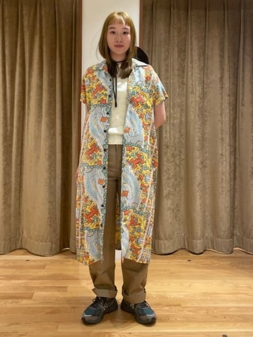 SUN SURF × BEAMS / 別注 アロハ半袖 ロングシャツ ワンピース