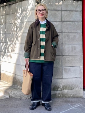 「アイテム（トートバッグ）」を使った、BEAMS BOYさん（レディース・151cm）の秋コーディネート