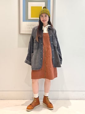 「アイテム（カバーオール）」を使った、BEAMS BOYさん（レディース・158cm）の秋コーディネート