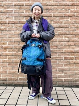 「アイテム（バックパック/リュック）」を使った、BEAMS BOYさん（レディース・151cm）の冬コーディネート