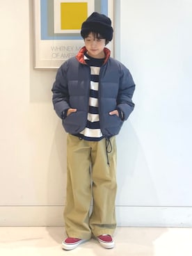 「アイテム（ダウンジャケット/コート）」を使った、BEAMS BOYさん（レディース・150cm）の秋コーディネート