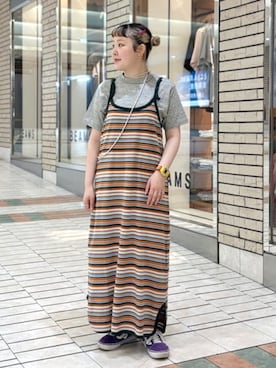 「BEAMS BOY（ビームスボーイ）のWAREHOUSE × BEAMS BOY / ステンシル13 Tシャツ（Tシャツ/カットソー、グレー系）」を使った、BEAMS BOYさん（レディース・153cm）の夏コーディネート