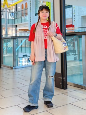 「orSlow（オアスロウ）のアイテム」を使った、BEAMS BOYさん（レディース・153cm）の夏コーディネート