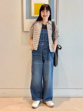 「アイテム（Tシャツ/カットソー、グリーン系）」を使った、BEAMS BOYさん（レディース・158cm）の夏コーディネート