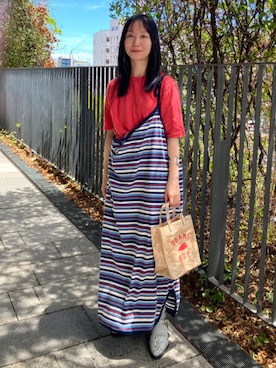 「BEAMS BOY（ビームスボーイ）のアイテム（ワンピース）」を使った、BEAMS BOYさん（レディース・160cm）の夏コーディネート