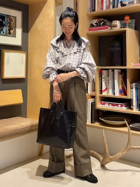 「フリルトップス」｜BEAMS BOYさん（レディース・163cm）の夏コーディネート