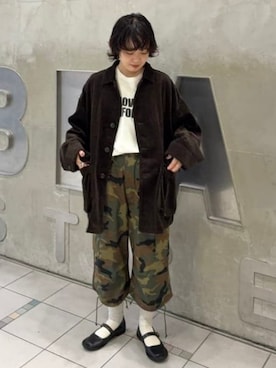 「BO SPORT（ボースポーツ）の【別注】BO SPORT / PHOTO TEE（Tシャツ/カットソー、ホワイト系）」を使った、BEAMS BOYさん（レディース・166cm）の秋コーディネート