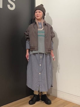「アイテム（レインシューズ）」を使った、BEAMS BOYさん（レディース・153cm）の秋コーディネート