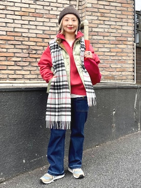 「アイテム（ダウンベスト）」を使った、BEAMS BOYさん（レディース・151cm）の秋コーディネート