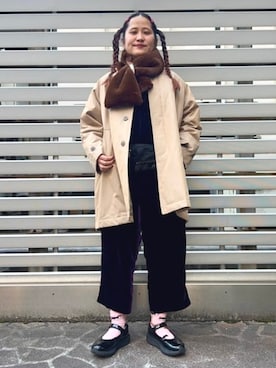 「アイテム（ステンカラーコート）」を使った、BEAMS BOYさん（レディース・162cm）の秋コーディネート