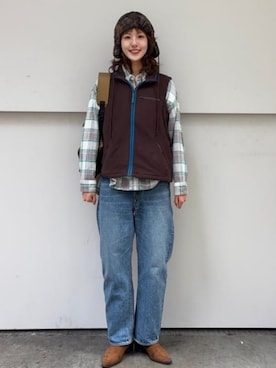 「BEAMS BOY（ビームスボーイ）のボーイ ワーク チェックシャツ（シャツ/ブラウス、ホワイト系）」を使った、BEAMS BOYさん（レディース・169cm）の秋コーディネート