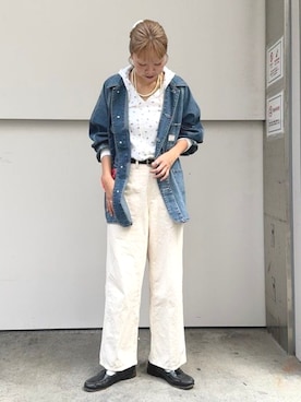 「アイテム（カバーオール）」を使った、BEAMS BOYさん（レディース・166cm）の秋コーディネート