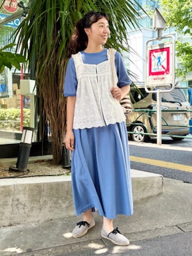 「アイテム（バッグ）」を使った、BEAMS BOYさん（レディース・165cm）の夏コーディネート