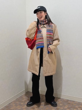 「アイテム（ステンカラーコート）」を使った、BEAMS BOYさん（レディース・161cm）の秋コーディネート