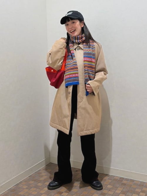 セール】コットン ポリエステル シャンブレー ステンカラー コート