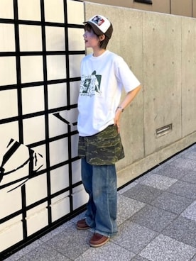 「Clarks（クラークス）のClarks / Wallabee Lether Tan（その他シューズ、ブラウン系）」を使った、BEAMS BOYさん（レディース・153cm）の夏コーディネート